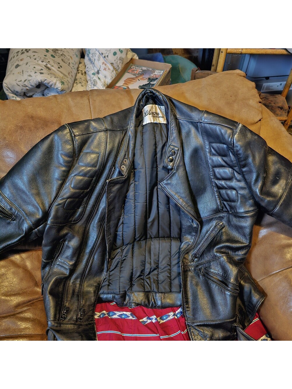 1998 Wilson Black Leather Motorcycle Jacket